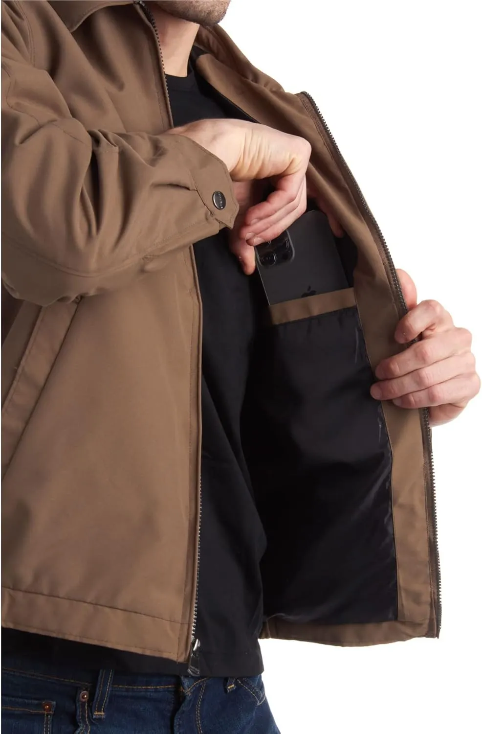 Perry Ellis Golf Jacket – Microfiber Lightweight Jacket Waterproof Full Zip Golf Windbreaker For Men (Sizes S–3XL)