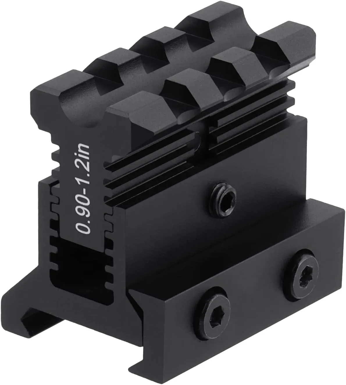 Picatinny Riser Mount Adjustable Height Lockdown Series with Quick Release, 1.57" L|3 Slots, Raise 0.9-1.2inches, Scalloped Picatinny Slots for Scopes, Red Dots, Optics