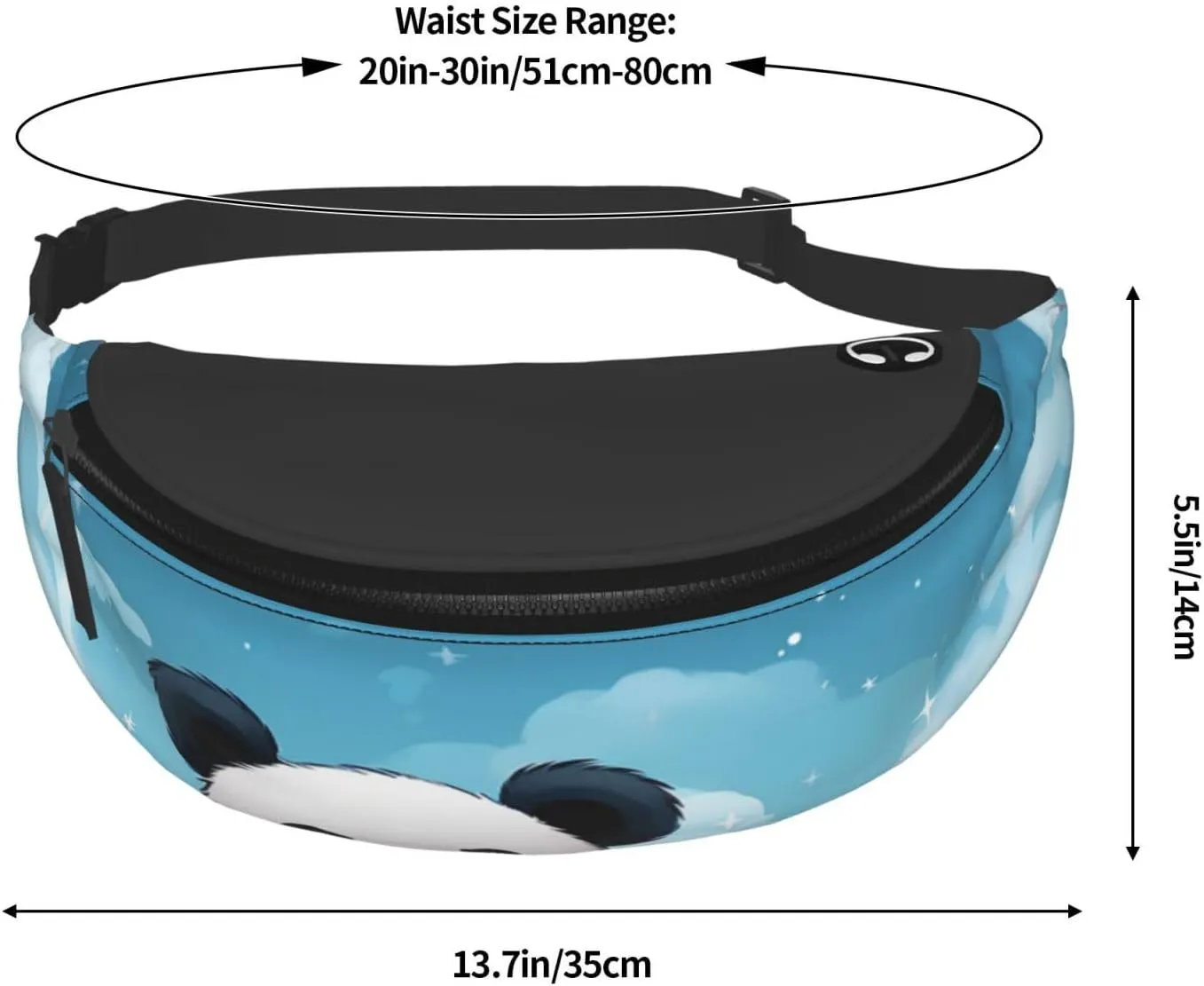 Pink Panda Fanny Pack for Man Women Waist Bag Adjustable Belt Casual Chest Bag Bum Bags for Travel Sports Running Hiking Waist Packs