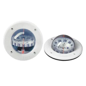 Plastimo Flush Mount Mini-C Compass (White Flange/Black Card)