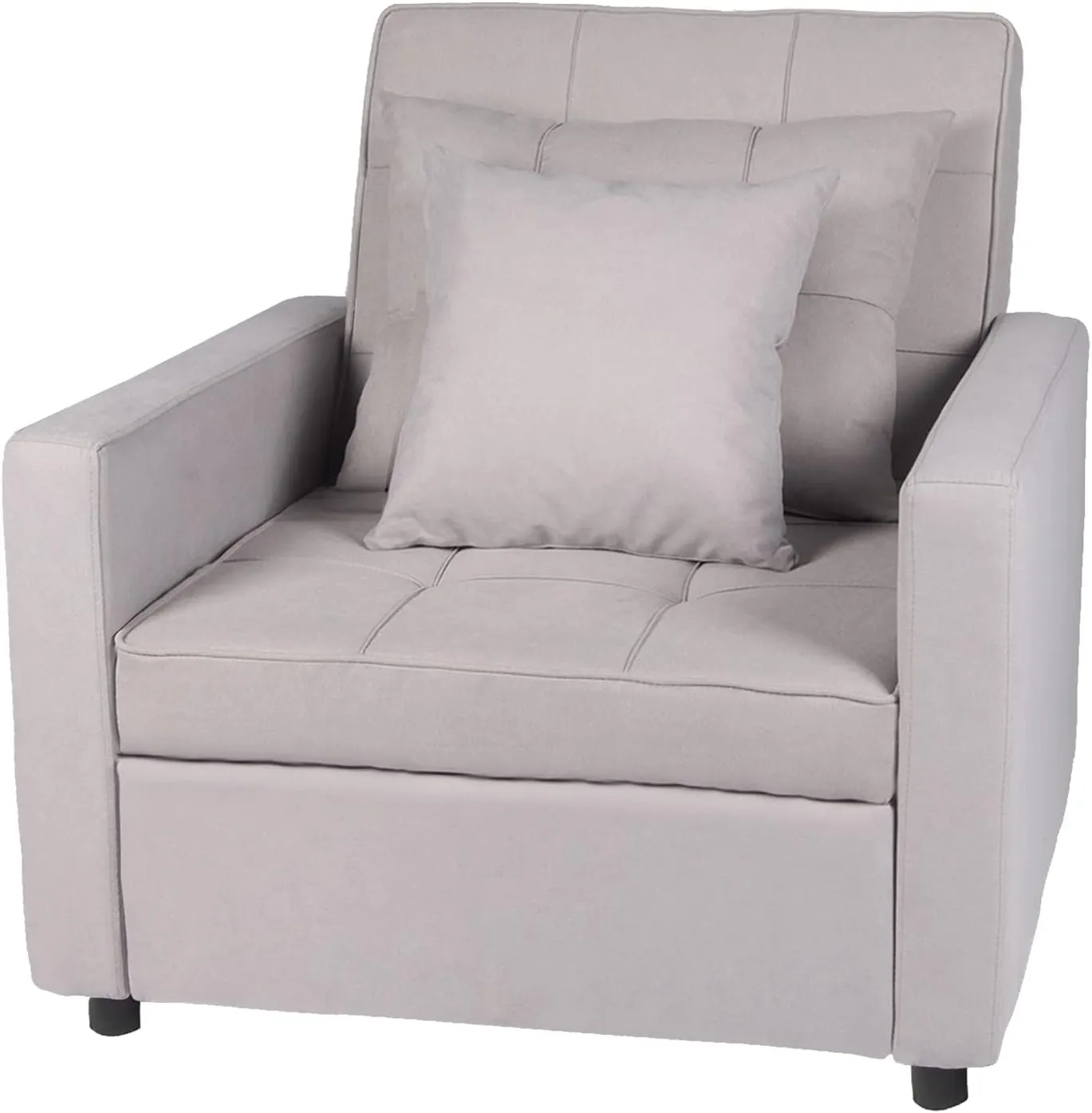 Polar Aurora Sofa Bed Chair 3-in-1 Convertible Chair Bed, Lounger Sleeper Chair, Single Recliner for Small Space with Adjustable Backrest (Light Grey)