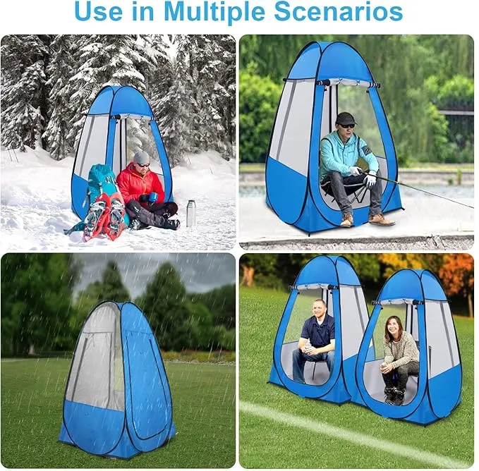 Pop Up Tent, Clear Outdoor Tents Sports Fishing, Rainproof and Windproof Beach Tent for Camping, Lightweight and Sturdy, Easy Set Up, UPF 50  Portable Folding tent 39" x 59"