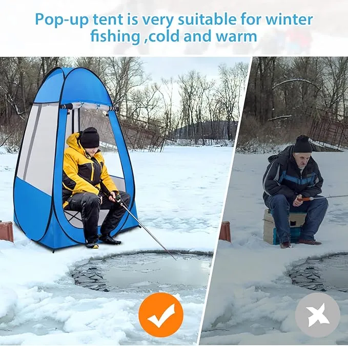 Pop Up Tent, Clear Outdoor Tents Sports Fishing, Rainproof and Windproof Beach Tent for Camping, Lightweight and Sturdy, Easy Set Up, UPF 50  Portable Folding tent 39" x 59"