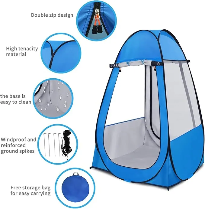 Pop Up Tent, Clear Outdoor Tents Sports Fishing, Rainproof and Windproof Beach Tent for Camping, Lightweight and Sturdy, Easy Set Up, UPF 50  Portable Folding tent 39" x 59"