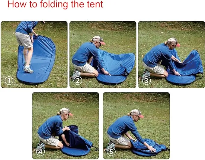 Pop Up Tent, Clear Outdoor Tents Sports Fishing, Rainproof and Windproof Beach Tent for Camping, Lightweight and Sturdy, Easy Set Up, UPF 50  Portable Folding tent 39" x 59"