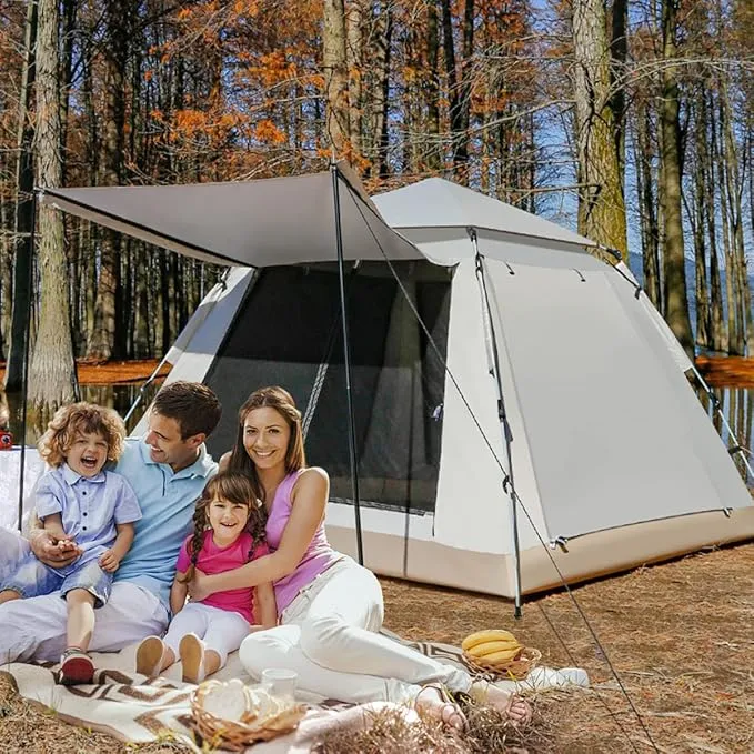Pop Up Tents for Camping, 2/3/4 Person Camping Tents with Quick Setup Folding Pop Up Tent | Backpacking Tent for Hiking, Travel, or Beach | Inflatable Tents for Camping | Waterproof Tent for Beach