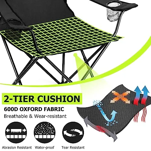 Portable Camping Chair,Outdoor Lawn Folding Chairs for Adults-Heavy Duty