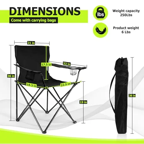 Portable Camping Chair,Outdoor Lawn Folding Chairs for Adults-Heavy Duty