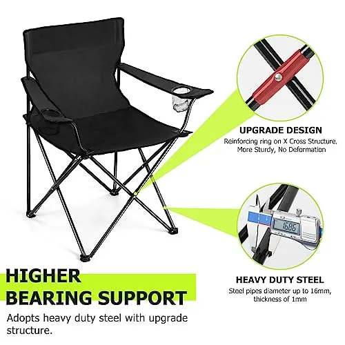 Portable Camping Chair,Outdoor Lawn Folding Chairs for Adults-Heavy Duty