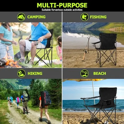 Portable Camping Chair,Outdoor Lawn Folding Chairs for Adults-Heavy Duty