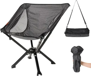 Portable Chair with Carry Bag - Durable and Ultra-Light Folding Chair for Camping - Supports 300 Lbs - Perfect for Outdoor Adventures