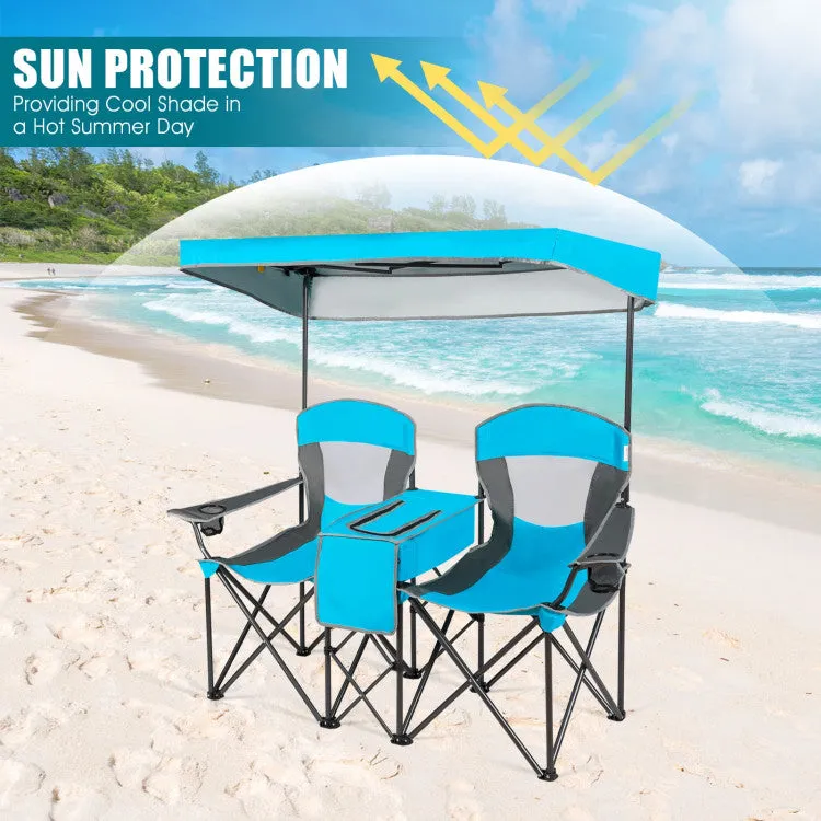 Portable Folding Camping Canopy Chairs with Cup Holder