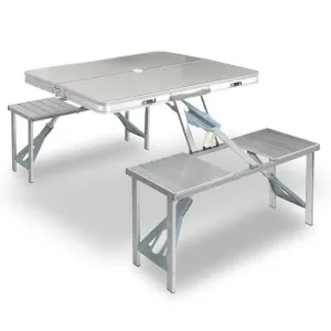 Portable Folding Camping Table Set with Stools for Outdoor Picnic and BBQ