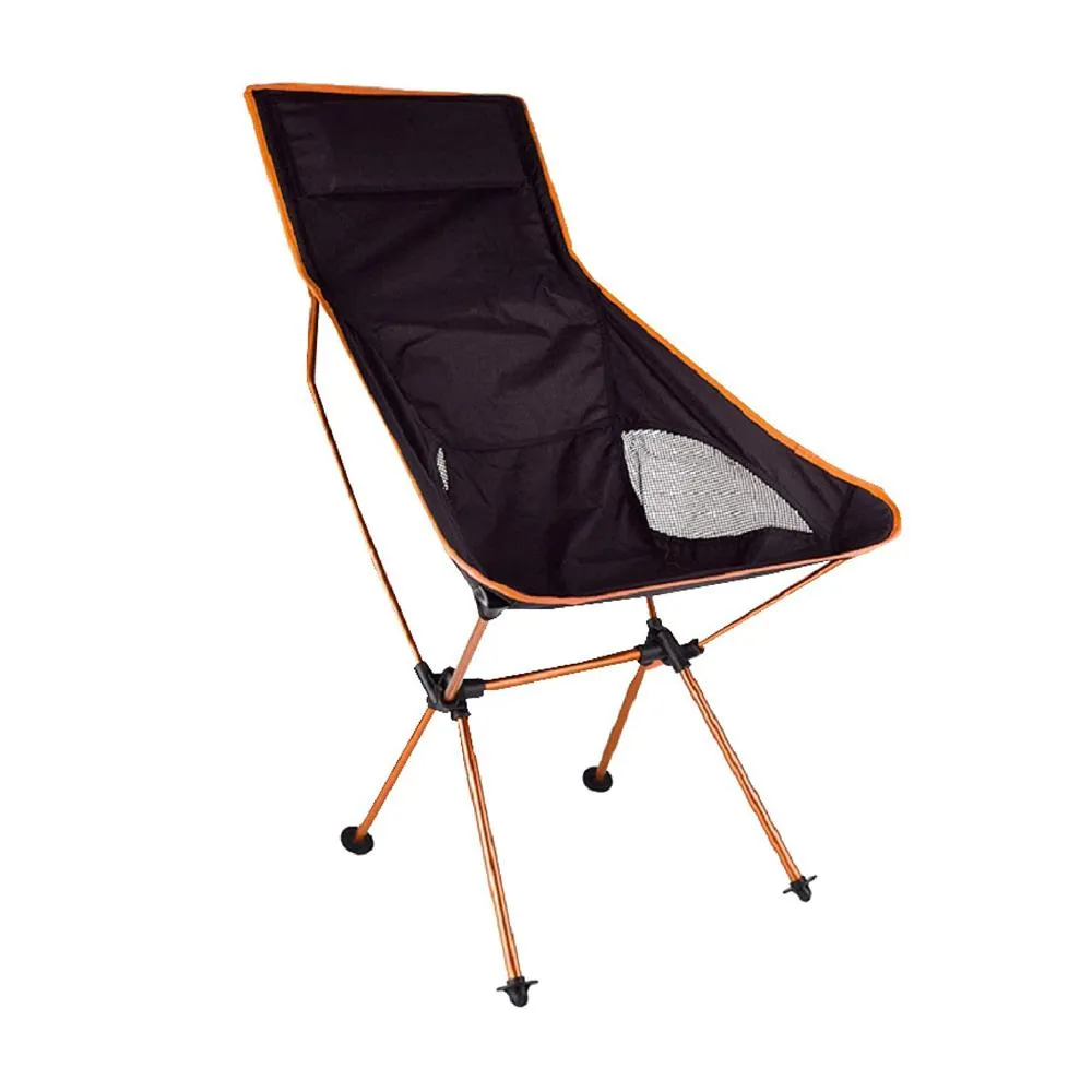 Portable Lightweight High Back Camping Chair with Headrest and Storage Bag