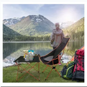 Portable Lightweight High Back Camping Chair with Headrest and Storage Bag