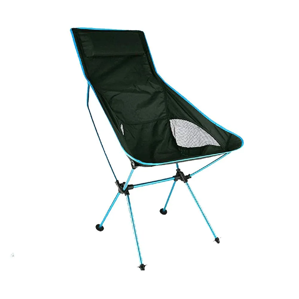Portable Lightweight High Back Camping Chair with Headrest and Storage Bag