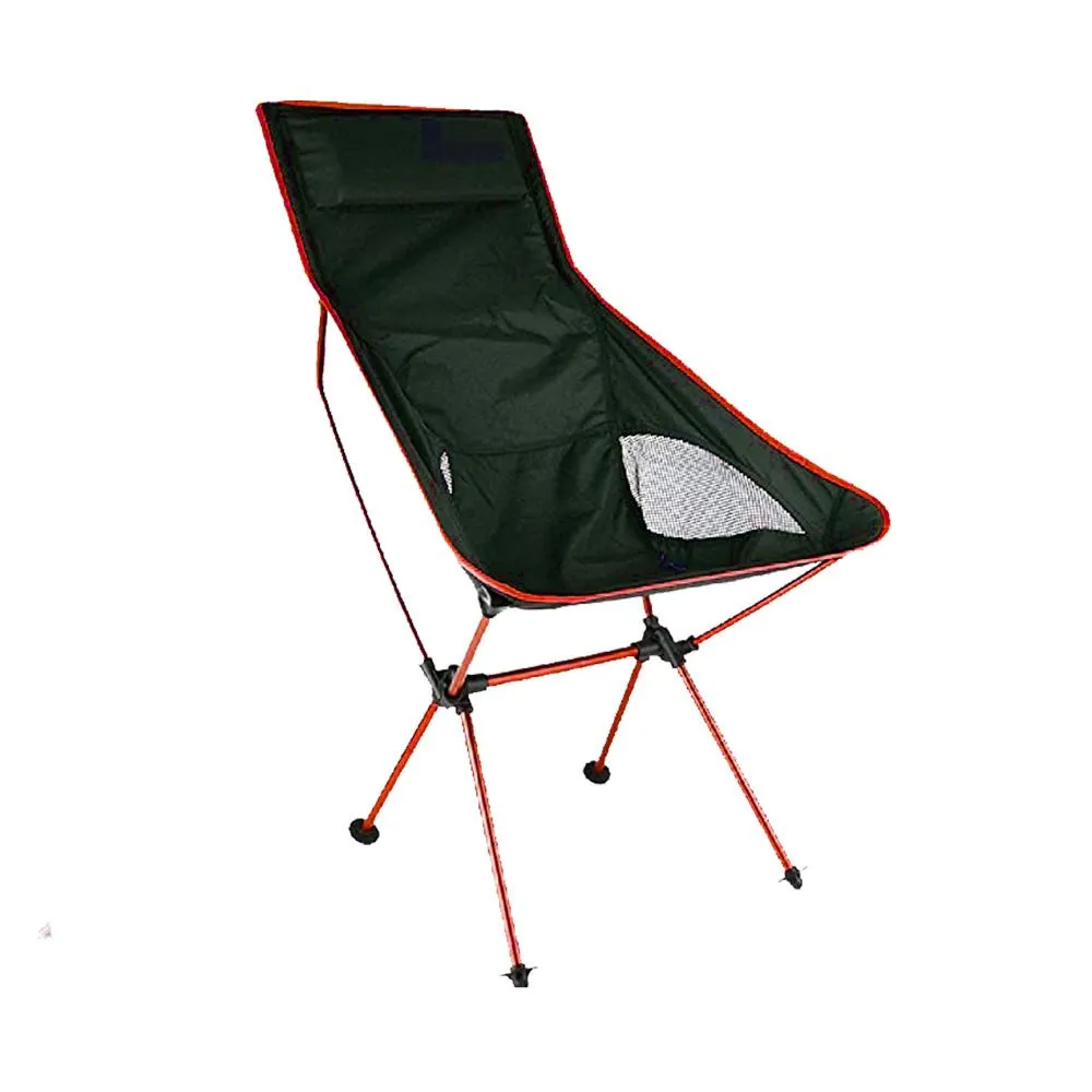 Portable Lightweight High Back Camping Chair with Headrest and Storage Bag