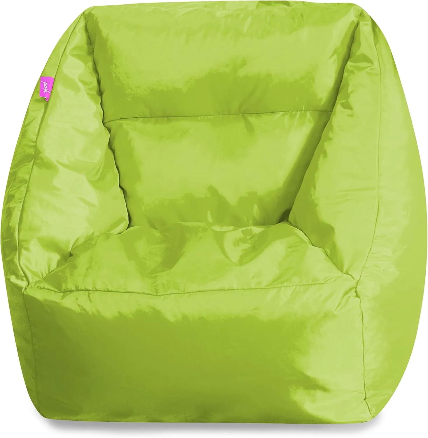 Posh Creations Coronado Bean Bag Boys and Girls Large Chair for Kids, for Gaming and Playrooms, Soft Nylon-Lime