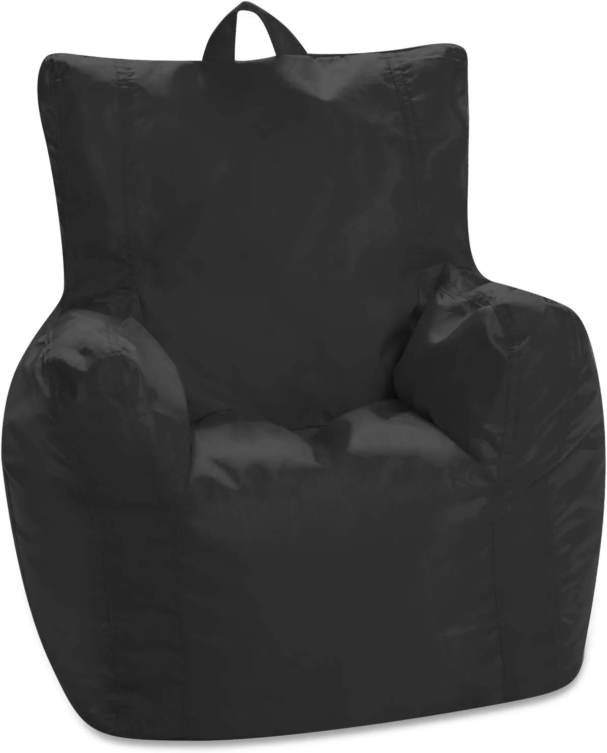 Posh Creations Pasadena Bean Bag Toddlers and Kids, Comfy Chair for Children, Soft Nylon-Black