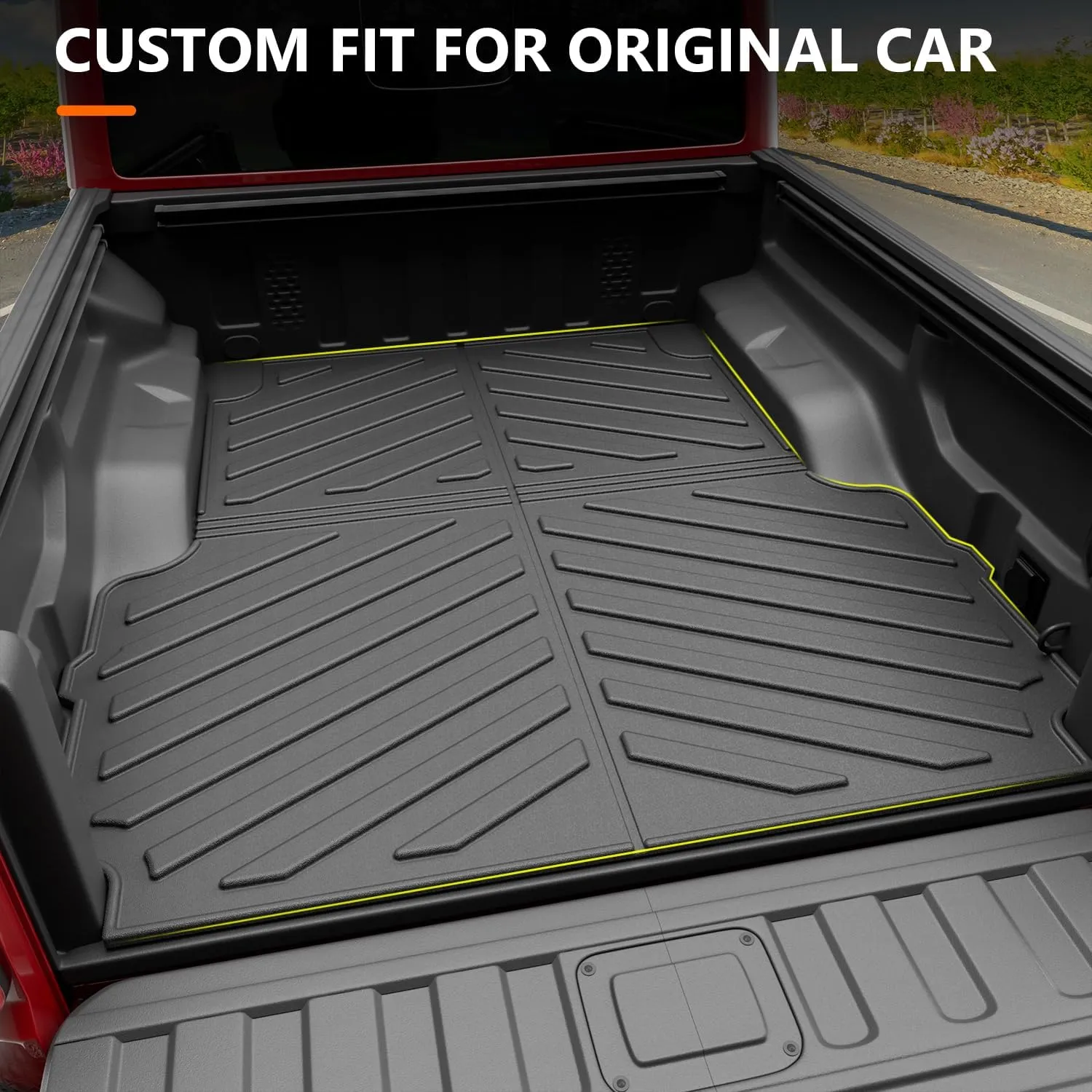 powoq Truck Bed Mat Compatible with 2020-2025 Jeep Gladiator JT Bed Mat All Weather TPE Truck Mat 5 FT Bed Liner Replacement for 2020-2023 2024 2025 Jeep Gladiator Accessories (Truck Mat)