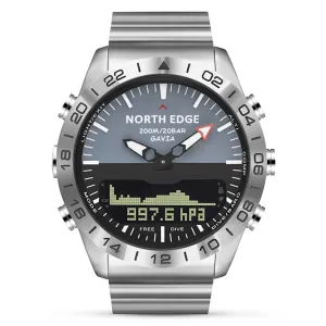 Premium Military Dive Watch for Men – 200M Waterproof, Altimeter, Compass, Barometer, Digital Clock, Thermometer, Pedometer, Stopwatch, Countdown Timer, EL Backlight