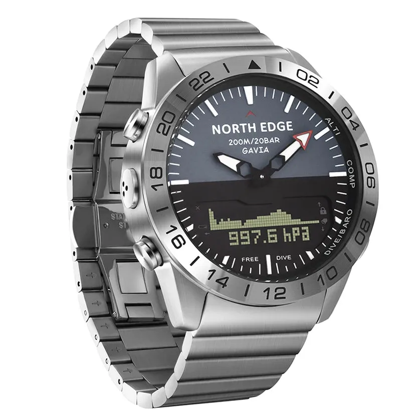 Premium Military Dive Watch for Men – 200M Waterproof, Altimeter, Compass, Barometer, Digital Clock, Thermometer, Pedometer, Stopwatch, Countdown Timer, EL Backlight