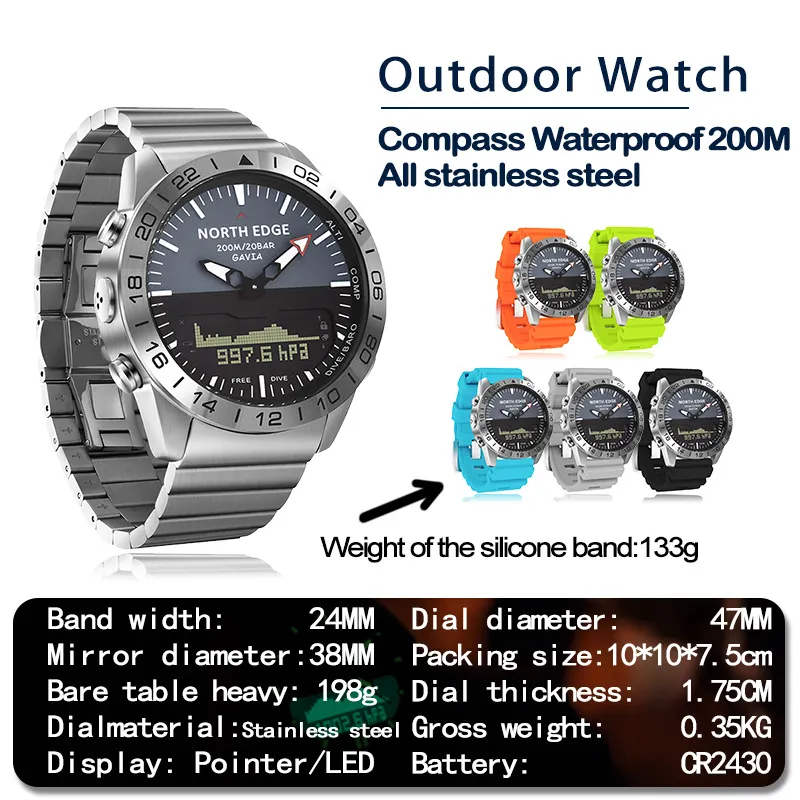 Premium Military Dive Watch for Men – 200M Waterproof, Altimeter, Compass, Barometer, Digital Clock, Thermometer, Pedometer, Stopwatch, Countdown Timer, EL Backlight