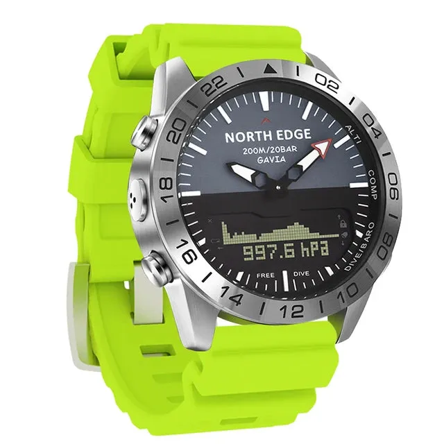 Premium Military Dive Watch for Men – 200M Waterproof, Altimeter, Compass, Barometer, Digital Clock, Thermometer, Pedometer, Stopwatch, Countdown Timer, EL Backlight