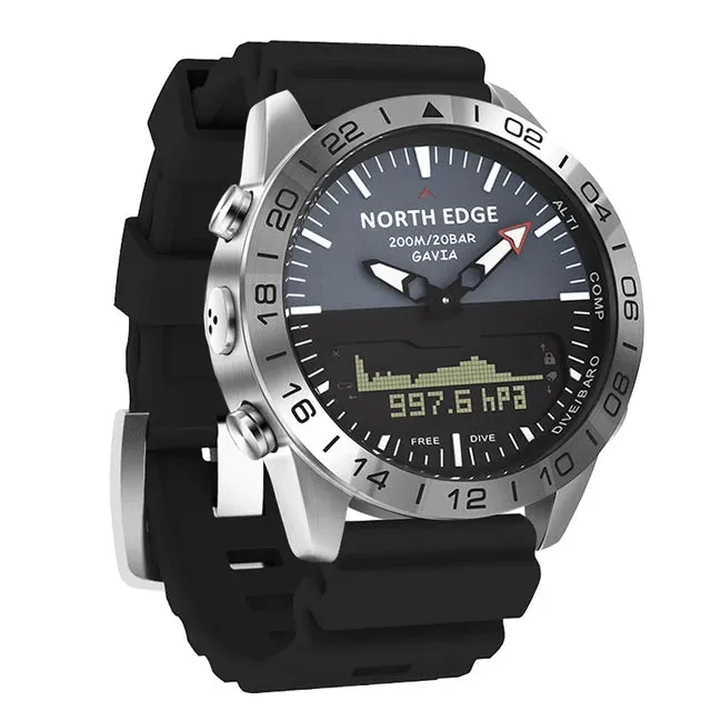 Premium Military Dive Watch for Men – 200M Waterproof, Altimeter, Compass, Barometer, Digital Clock, Thermometer, Pedometer, Stopwatch, Countdown Timer, EL Backlight