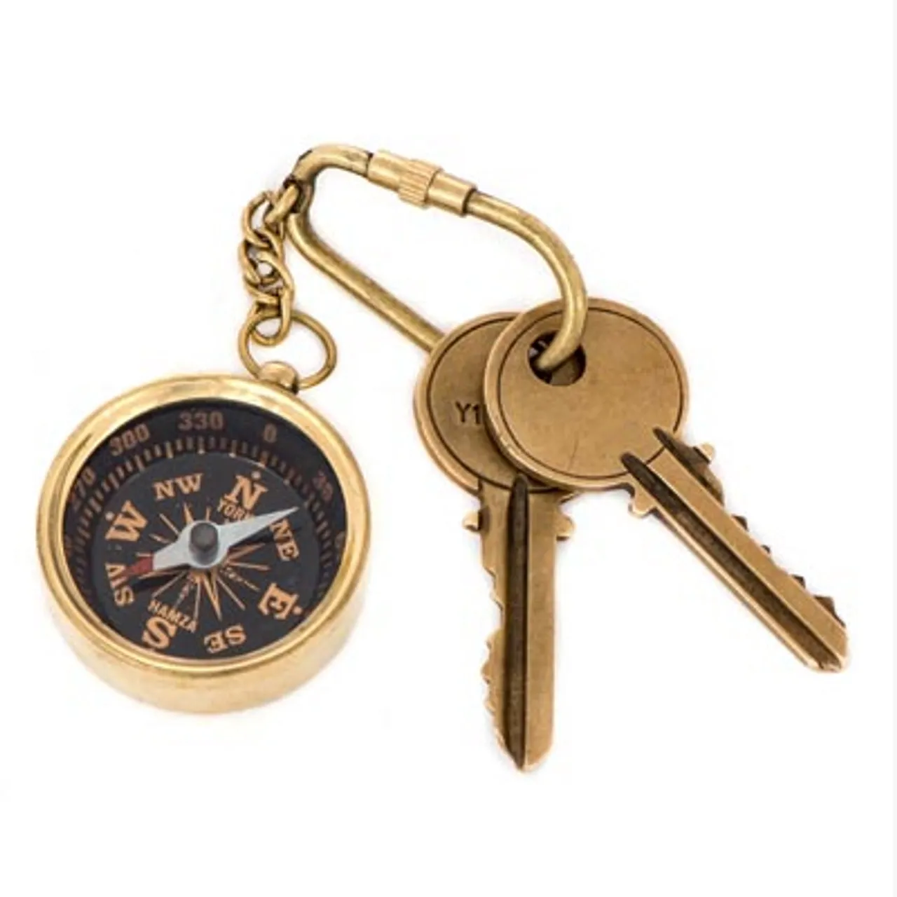 Premium Quality Small Brass Nautical Marine Pocket Compass Keychain Gift Item