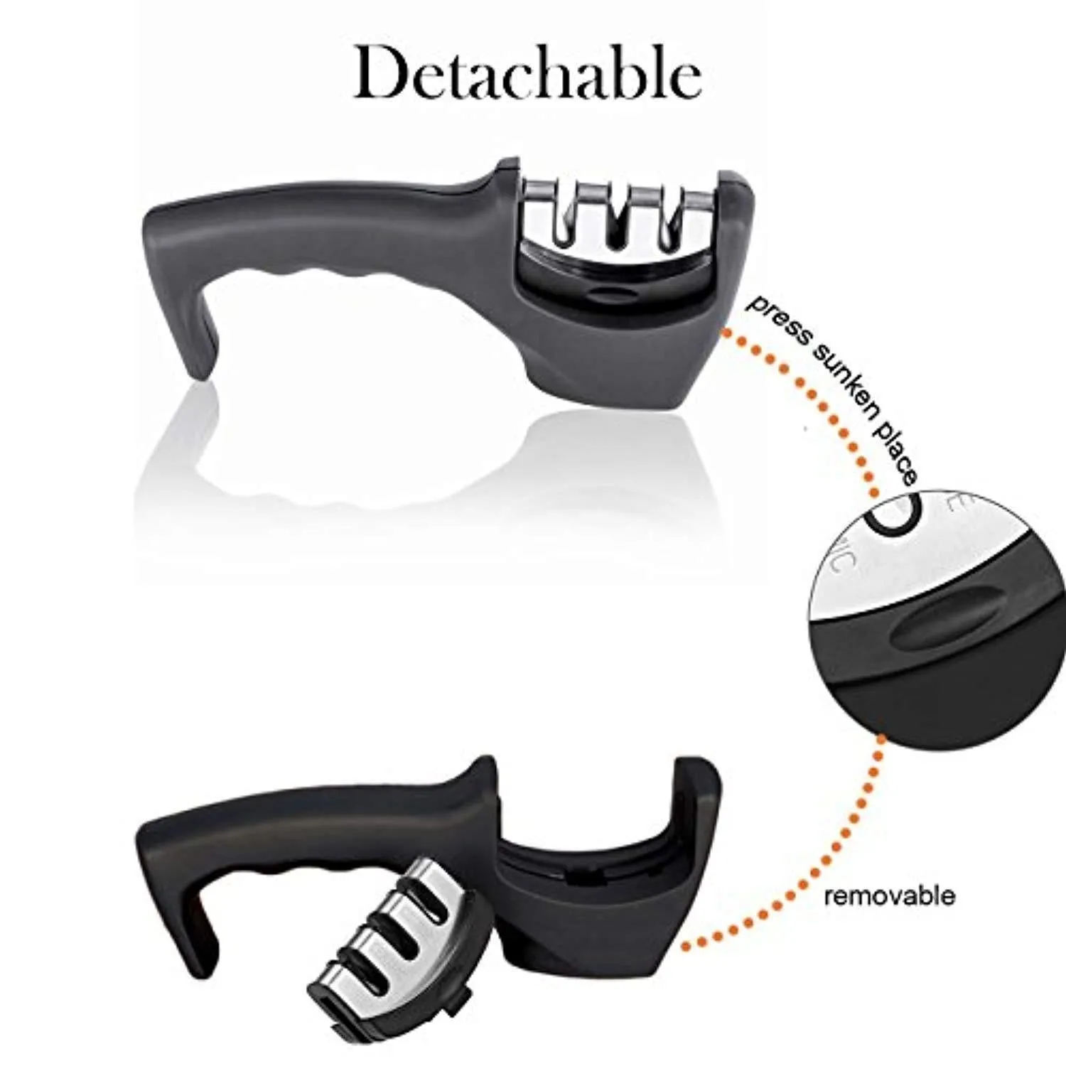 Professional Kitchen Knife Sharpener，3-Stage Knife Sharpening Tool to Sharpen, Repair and Polish,Suitable for Various Knives