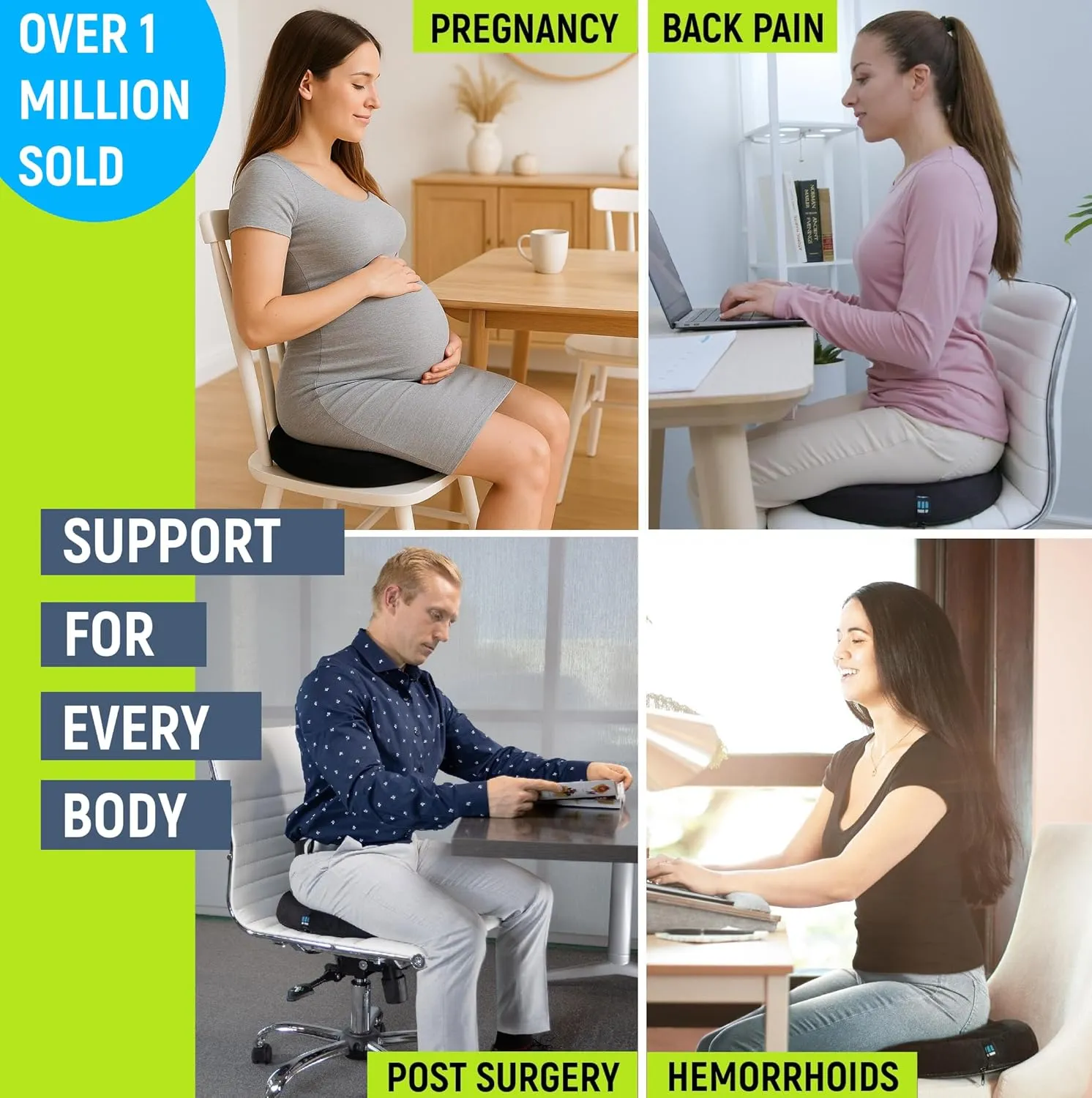 PT Endorsed Donut Pillow for Tailbone Pain Relief Cushion, Hemorrhoid Pillow for Sitting, Donut Cushion Post Surgery, Lifting Cushions Postpartum Pregnancy, Sciatica, Coccyx Cushions, Butt Pillows
