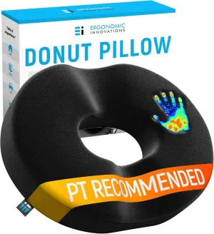 PT Endorsed Donut Pillow for Tailbone Pain Relief Cushion, Hemorrhoid Pillow for Sitting, Donut Cushion Post Surgery, Lifting Cushions Postpartum Pregnancy, Sciatica, Coccyx Cushions, Butt Pillows