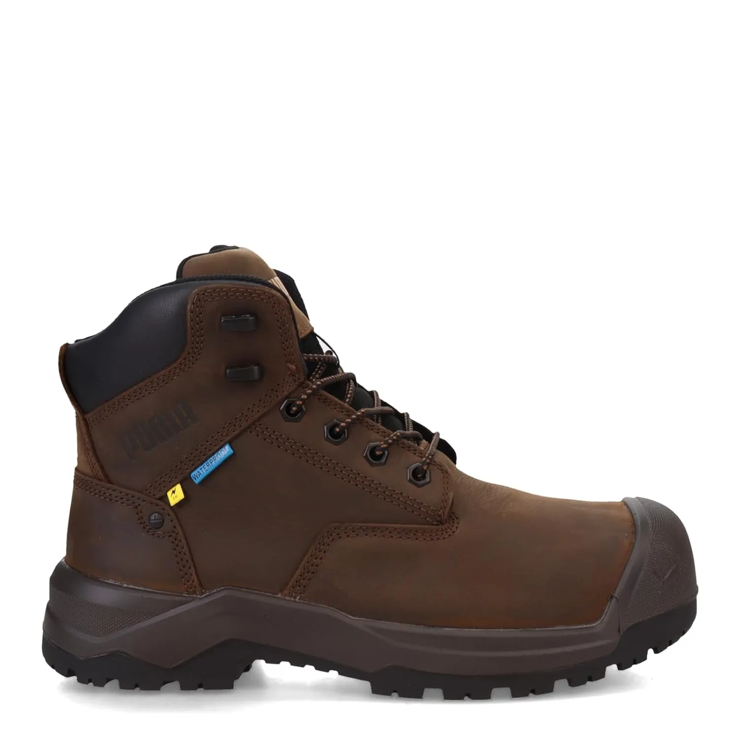 PUMA Men's Granite 6" Metatarsal Guard Composite Toe Industrial Boot, Brown, 9