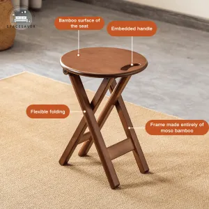 Pure solid wood folding round stool/high stool/bar stool