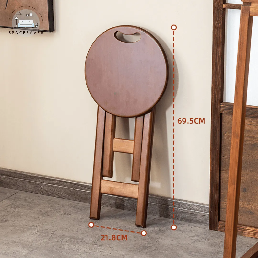Pure solid wood folding round stool/high stool/bar stool