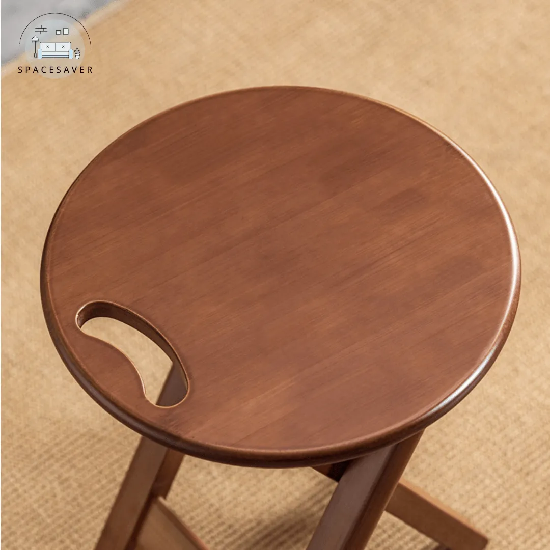 Pure solid wood folding round stool/high stool/bar stool