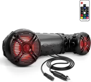 Pyle Marine ATV Powered Speakers - 4.0 Wireless Bluetooth, 1000Watt, Color Changing LED Lights, IP44 Waterproof, 8“ Dual Audio Sound System for UTV, Golf Carts, Jetski and Snowmobile - PLATV85BT.5