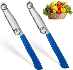 Quick Slicing Knife, 2025 New 3 in 1 Multifunctional Fruit Peeling Knife with Removable Spring, Kitchen Household Sharp Stainless Steel Fruit and Vegetable Fruit Slicing Knife (2pcs)