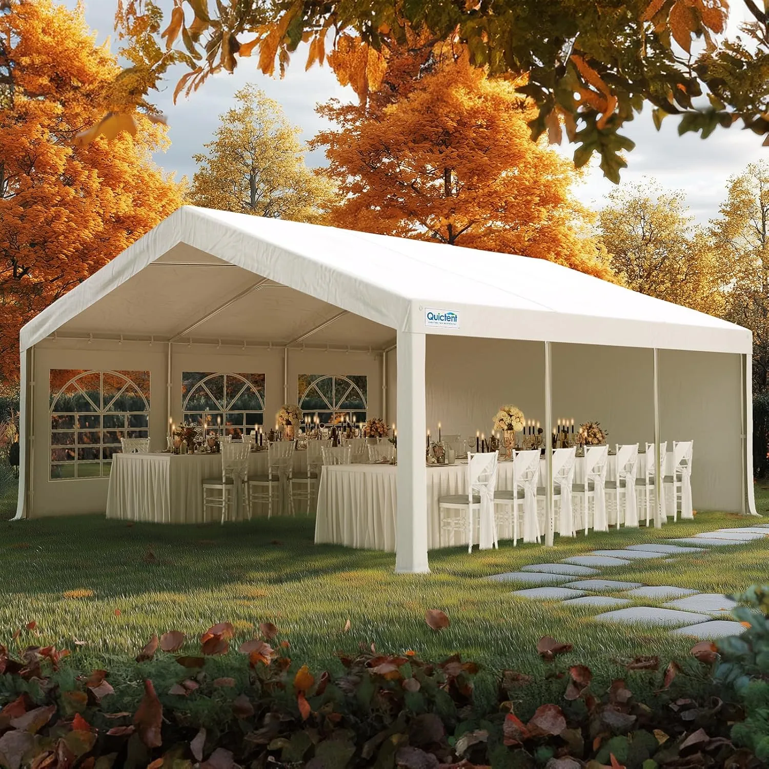 Quictent Party Tent Heavy Duty Outdoor Canopy Tent Wedding Event Shelter BBQ Wedding Tents for Parties with Storage Bags (20'x20')