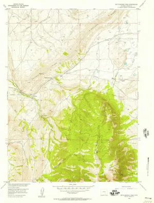 Rattlesnake Pass WY topo map, 1:24000 Scale, 7.5 X 7.5 Minute, Historical, 1955, Updated 1957, 26.9 x 21.3 in