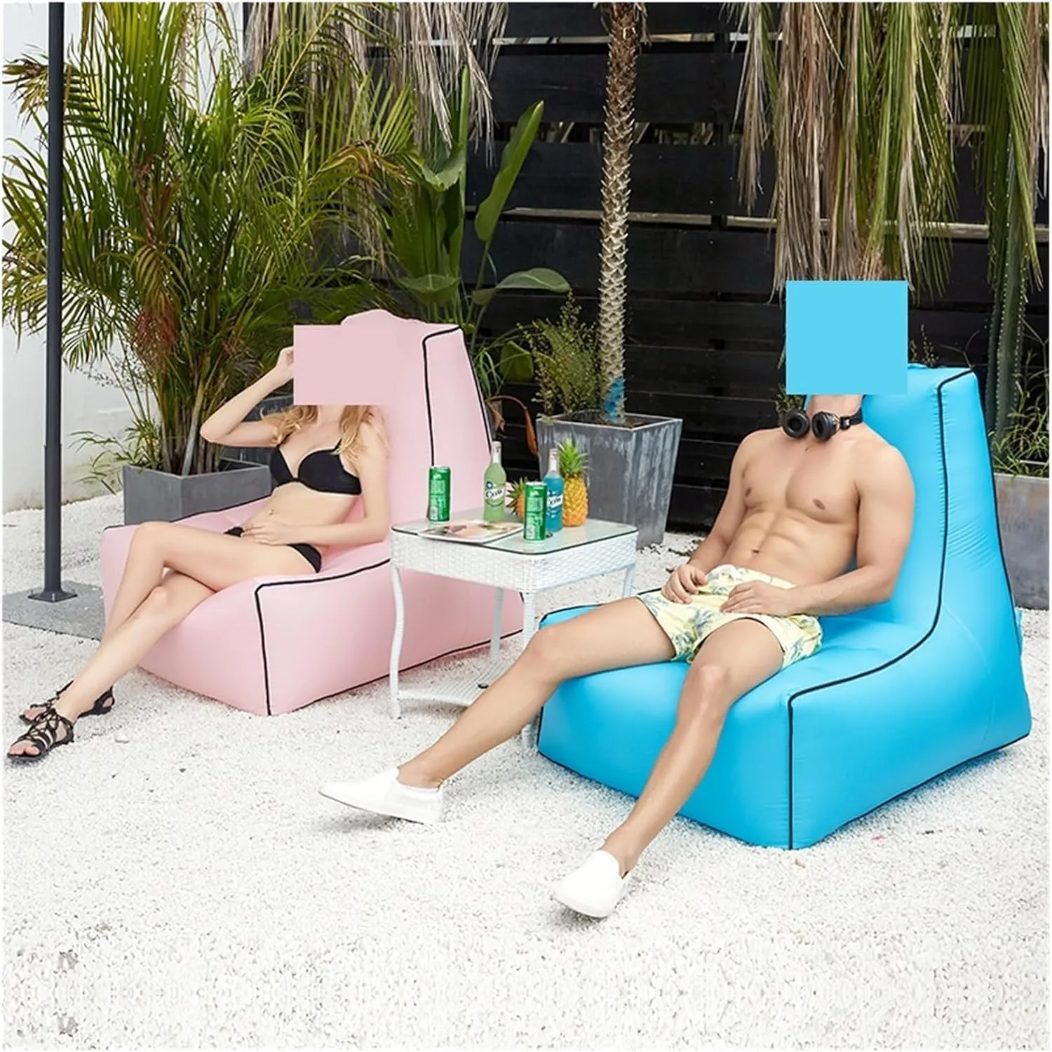 Recliner Outdoor Inflatable Sofa Square Bottom Armchair Air Beach Camping Travel Furniture Chair Tool-Free Folding Air Sofa Leisure Fit for Seat Portable (Color : 100X80X90CM-01)