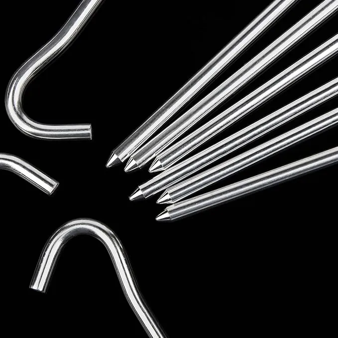 RIY 7" Camping Tent Stakes Aluminum Lightweight Camping Canopy Stakes Pegs