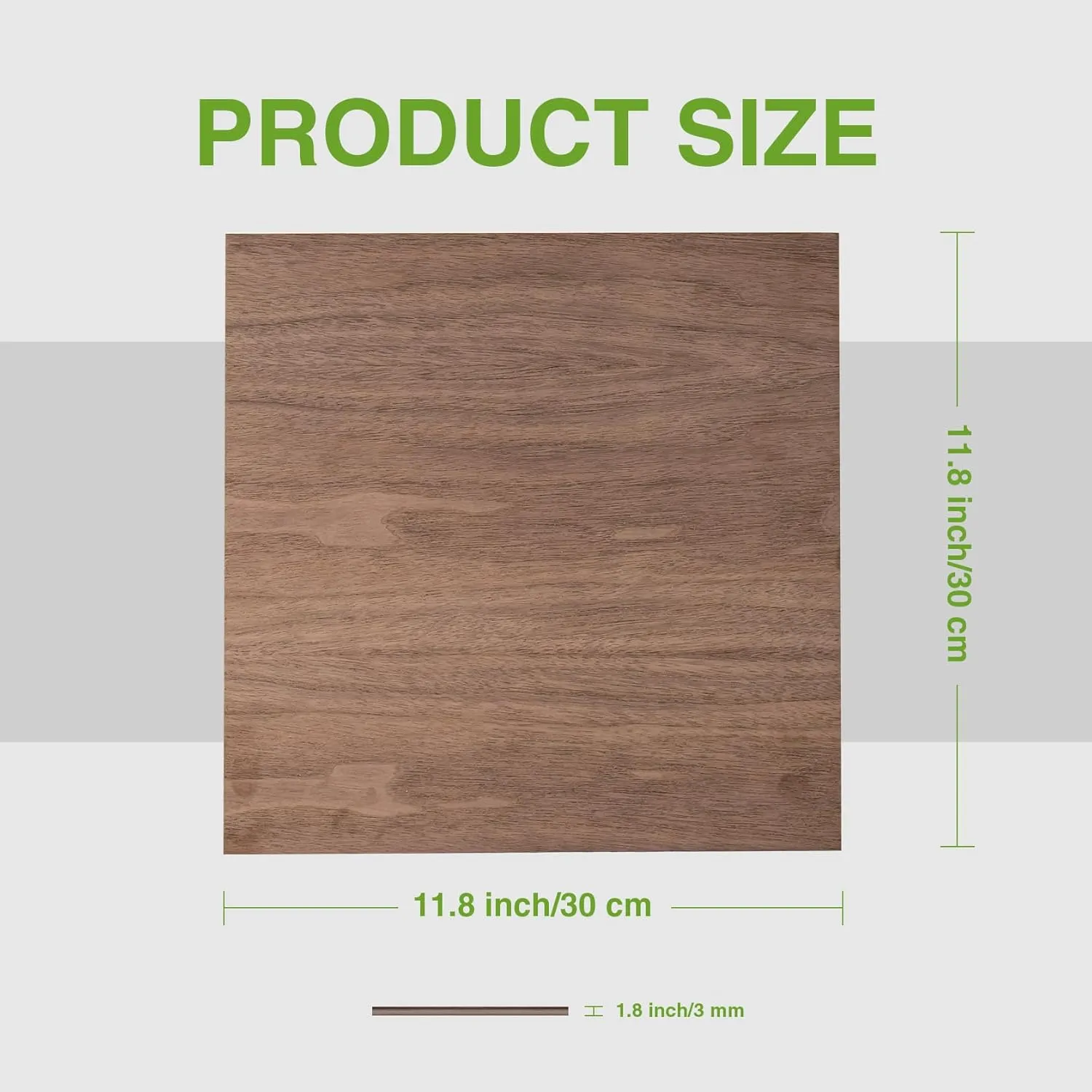 ROBOTIME 6-Pack Laser Wood Sheets 1/8" - 12 x 12 x 1/8 Inch - Basswood 2Pcs & Walnut 2Pcs & Birch 2Pcs - 3mm Plywood Sheets for Laser Cutting, Engraving & Wood Burning (Pyrography)