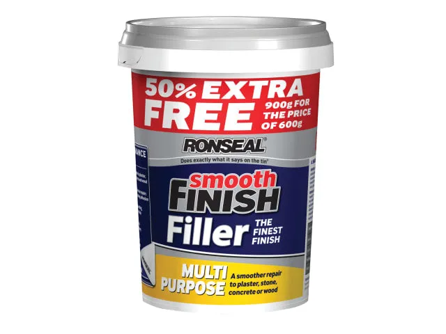 Ronseal Smooth Finish Multipurpose Wall Filler Ready Mixed 600g  50%