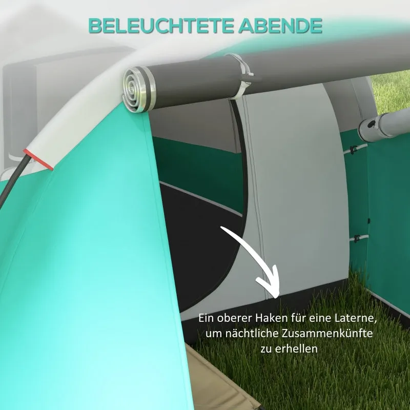 Rootz Camping Tent - Family Tent - Tunnel Tent - Waterproof - Durable Groundsheet - Convenient Lighting - 460cm x 260cm x 190cm