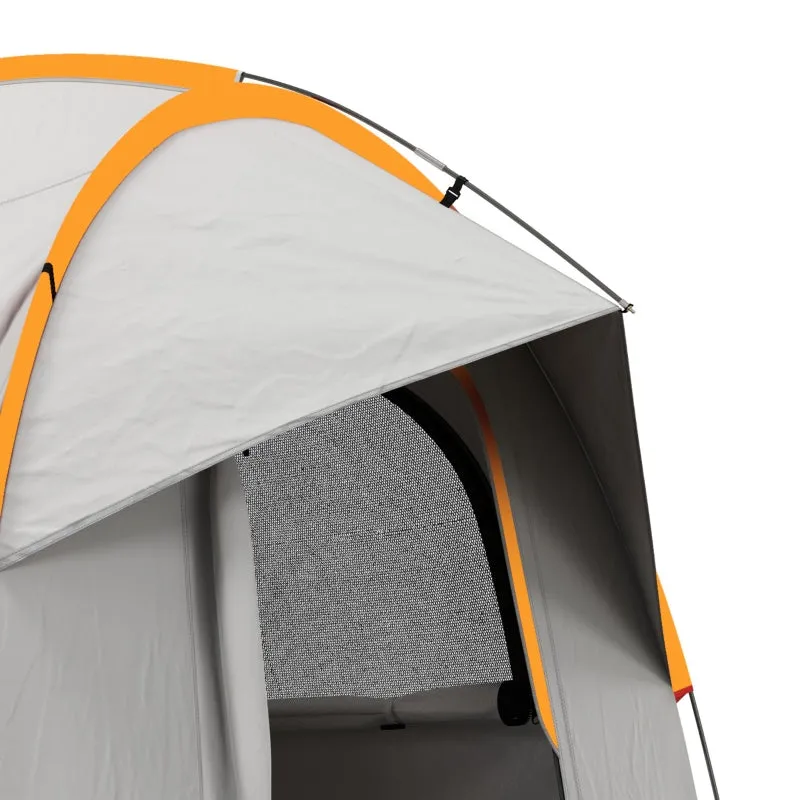 Rootz Car Tent Camping Tent - Car Shelter - Outdoor Canopy - 3 Doors - Weather Resistant - 239cm x 210cm x 210cm - Orange   Gray
