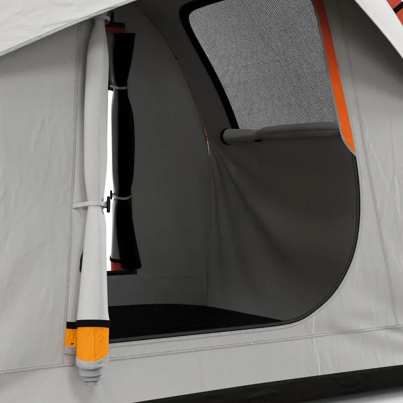 Rootz Car Tent Camping Tent - Car Shelter - Outdoor Canopy - 3 Doors - Weather Resistant - 239cm x 210cm x 210cm - Orange   Gray