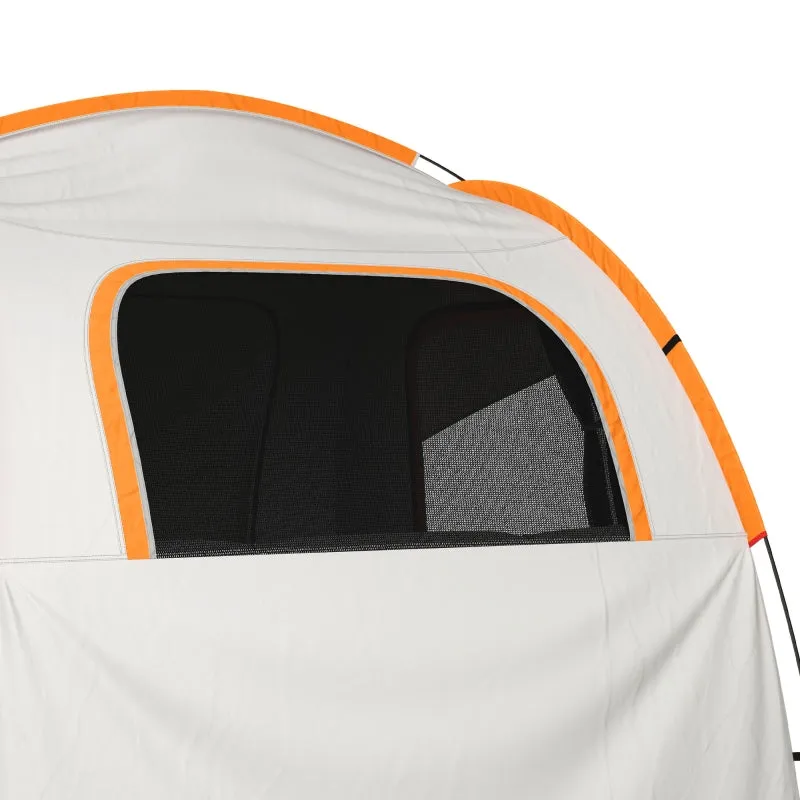 Rootz Car Tent Camping Tent - Car Shelter - Outdoor Canopy - 3 Doors - Weather Resistant - 239cm x 210cm x 210cm - Orange   Gray