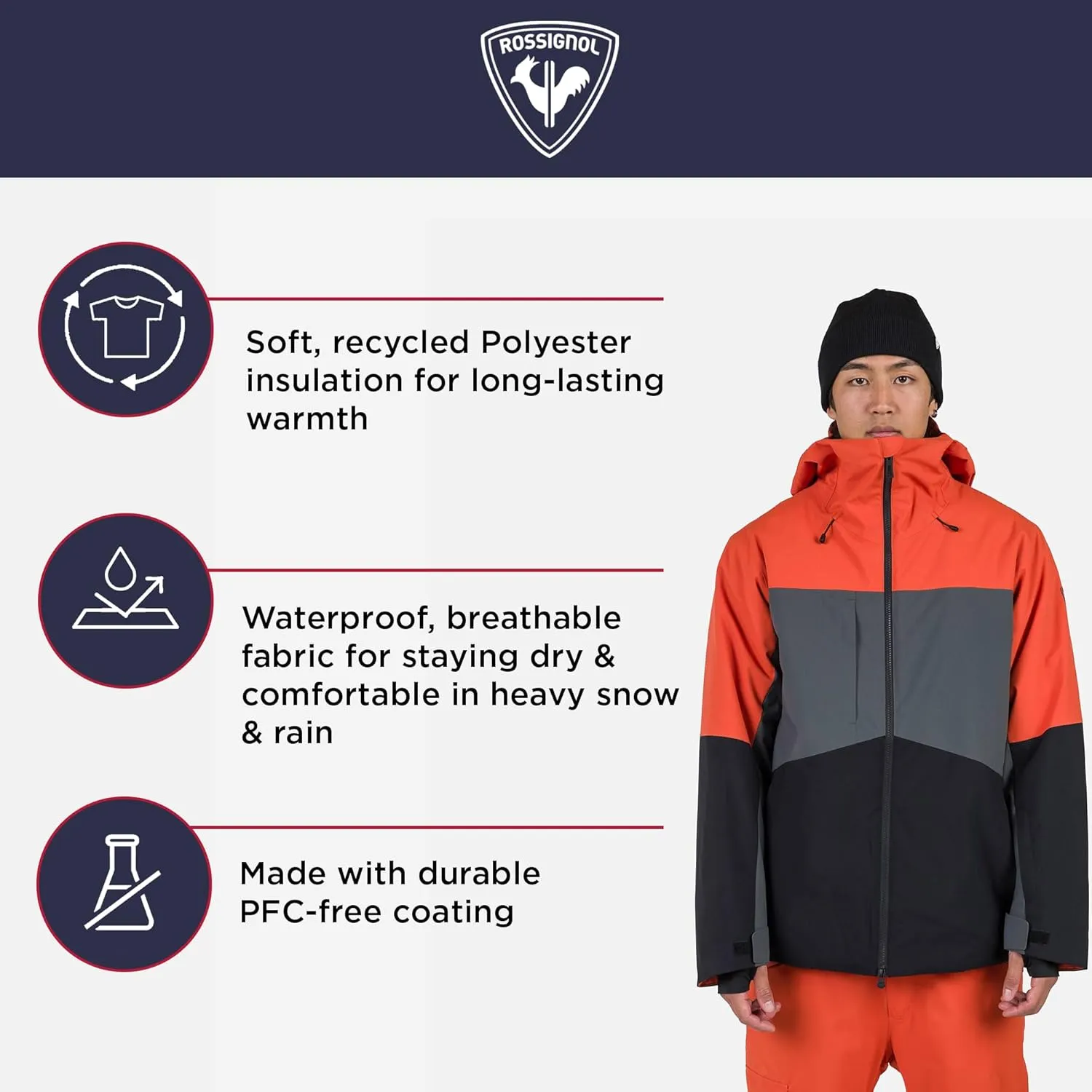 Rossignol Corbet’s Jacket - Insulated Ski Jacket with Hood - Snowboard Jacket for Men